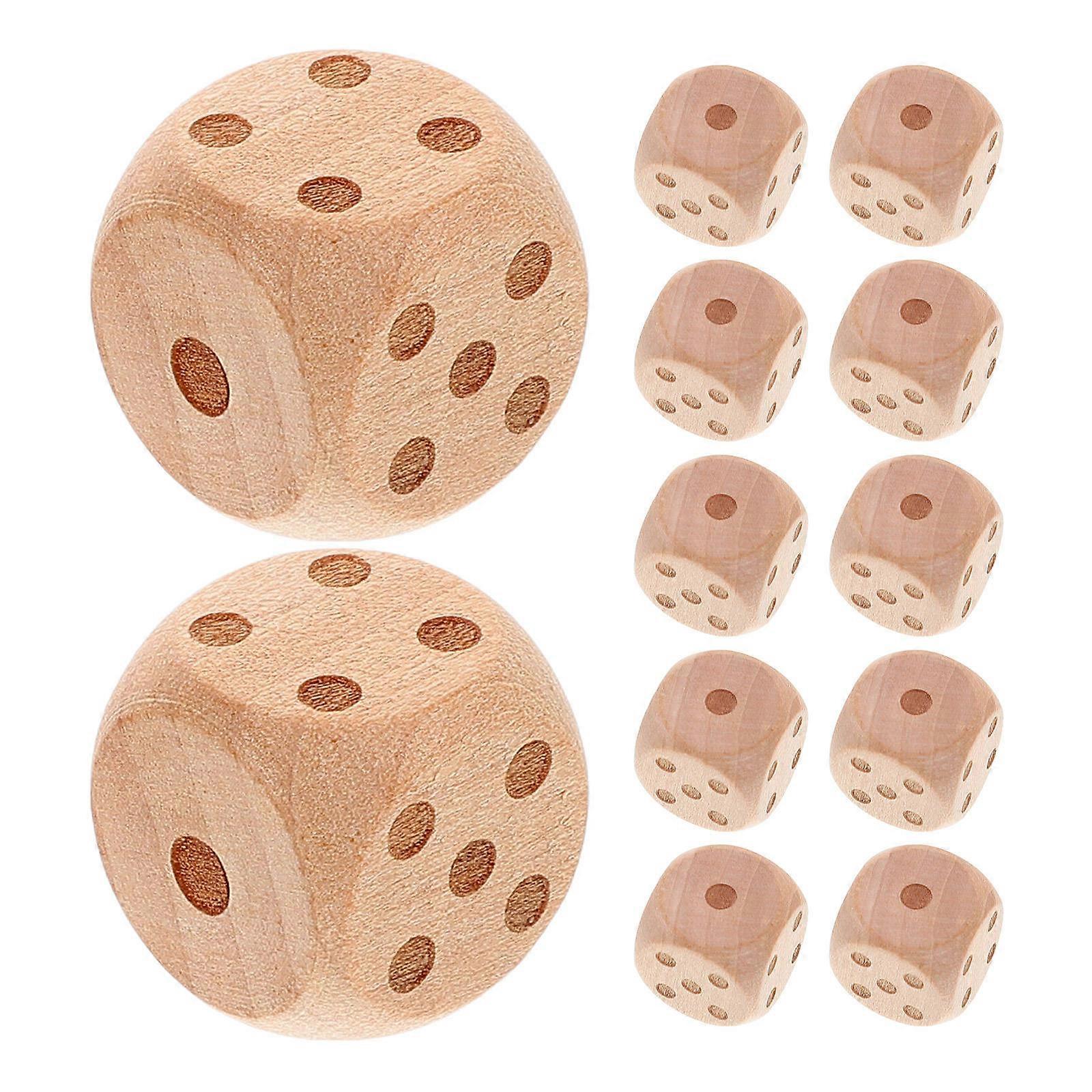 Wooden for Playing 20Pcs Entertainment Dices Bulk Set