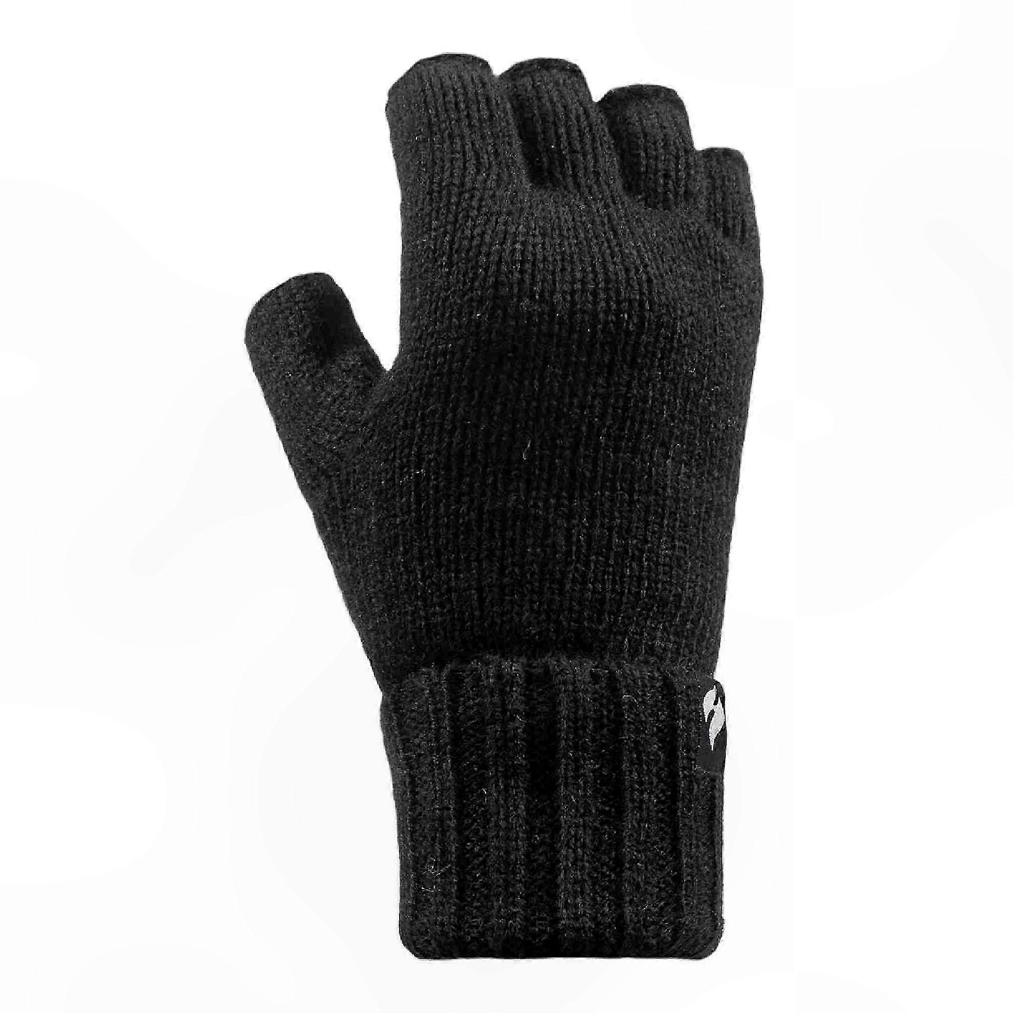 Women's Thermal Knit Gloves with Open Fingers for Warmth and Comfort