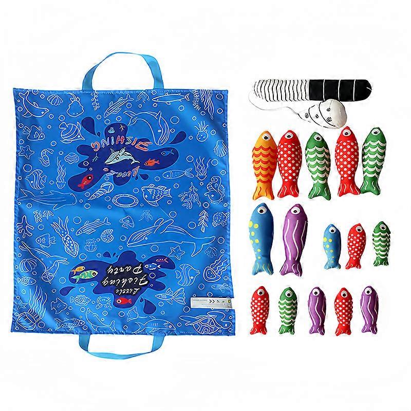 Toddler cloth fishing game toy, color sorting early learning toy, number counting math toy