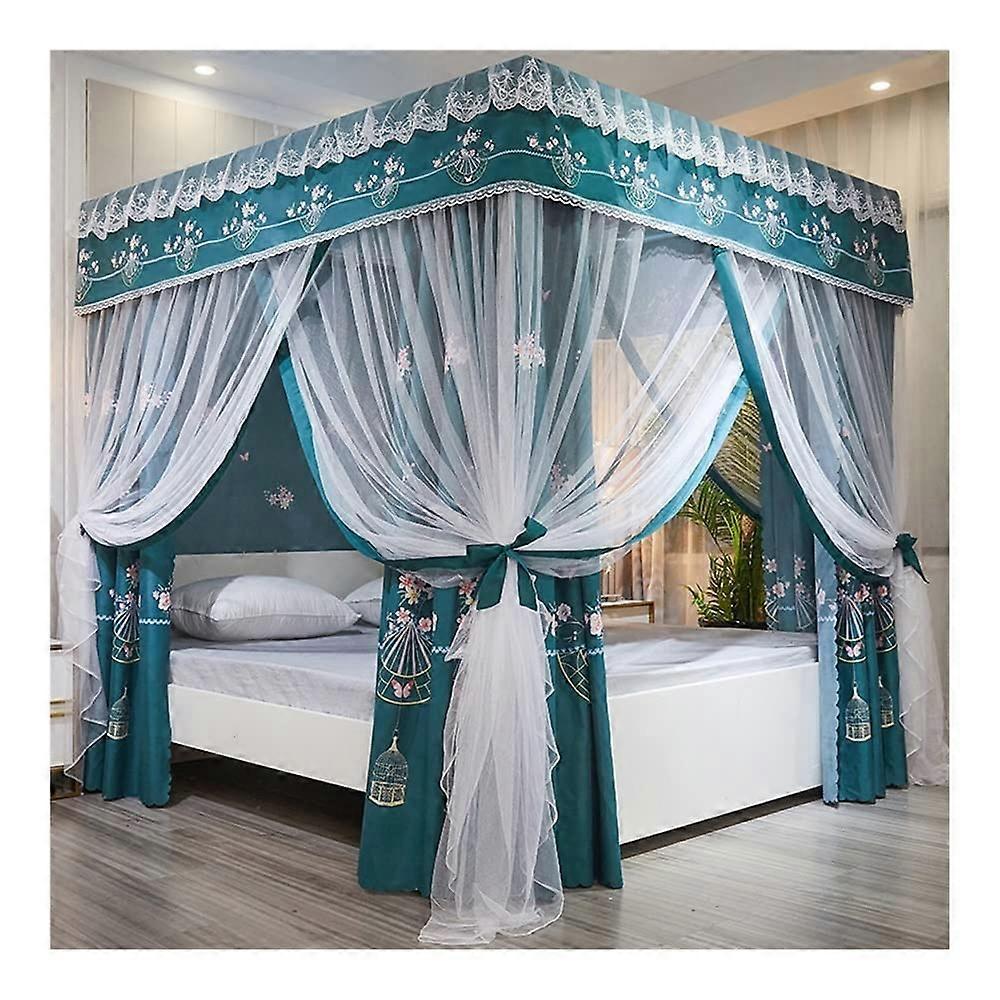 Mosquito Net Bed Canopy for 1.5m Bed with Steel Frame, 360° Insect Protection and Dustproof Privacy