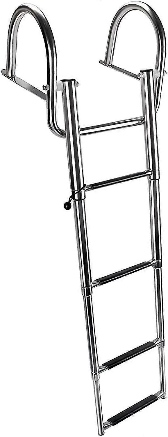 Boat Boarding Ladder 4 Step 316 Stainless Steel Folding Telescoping Swim Platform with Handrails