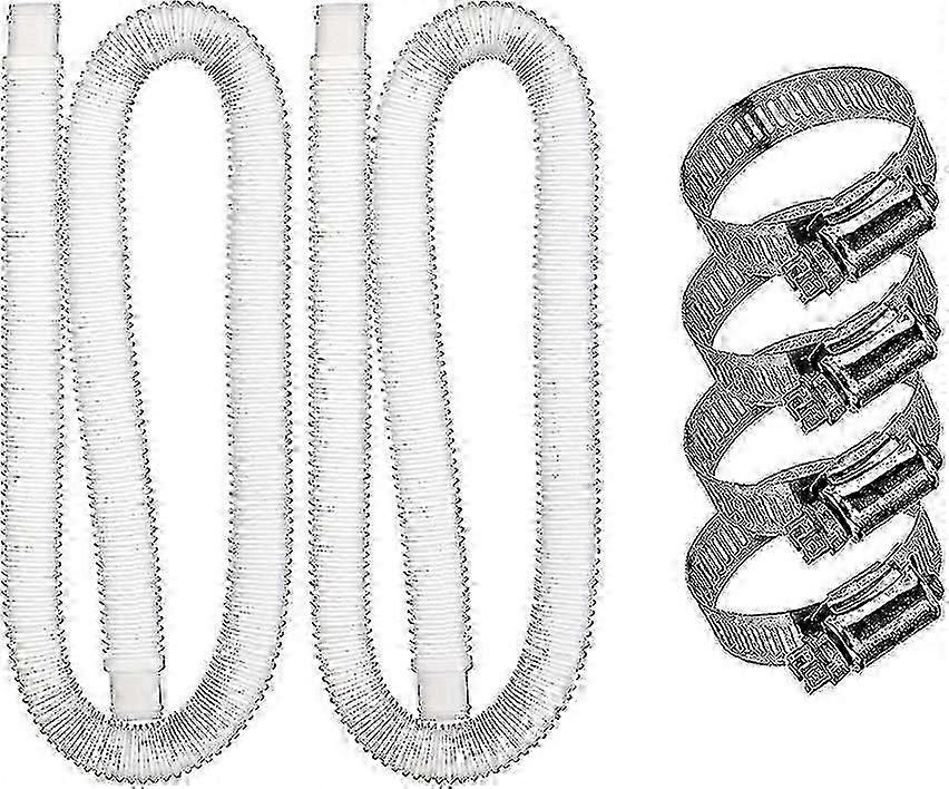 2 Pack Pool Hose with Clip - Easy Install Replacement Drain Hose for Pools
