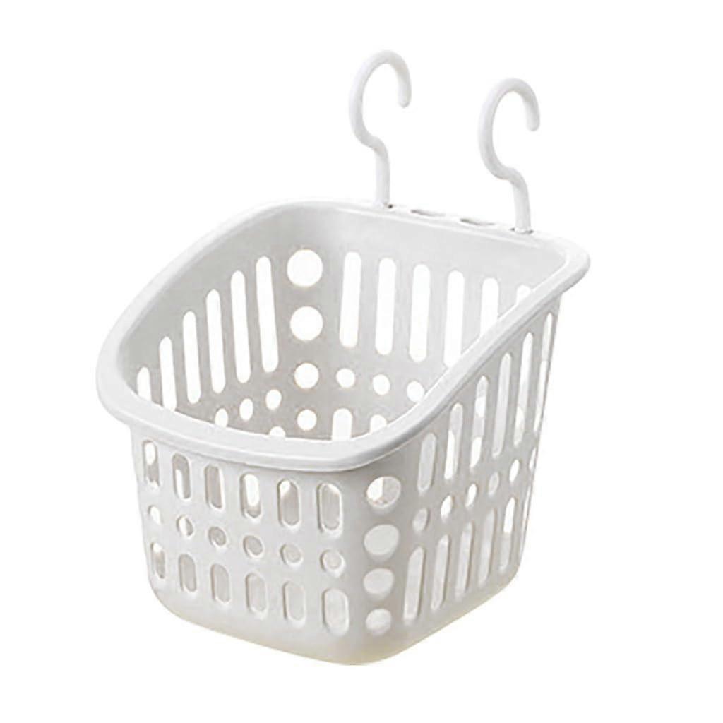 Shower Hanging Basket Organizer with Hooks, Small Waterproof Bathroom Storage, Durable Plastic