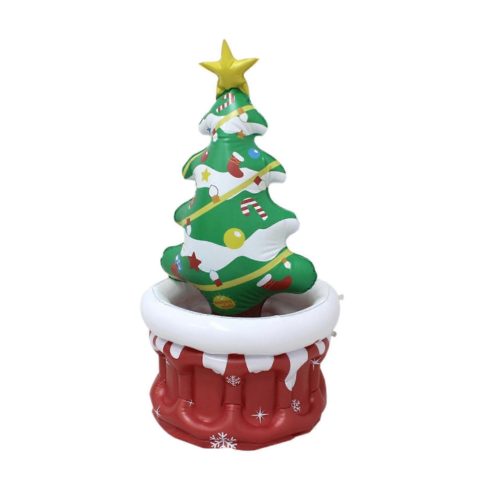 Inflatable Christmas Tree Ice Bucket Cooler, Waterproof PVC Drink Chiller for Party and Picnic