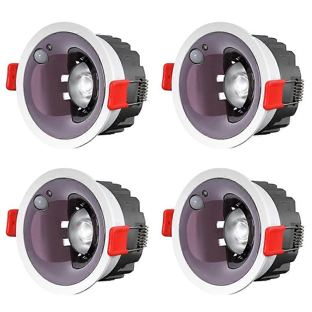 LED Recessed Lighting 4 Pack 12W Downlight with Motion Sensor Glare 3000K CRI90 Easy Install