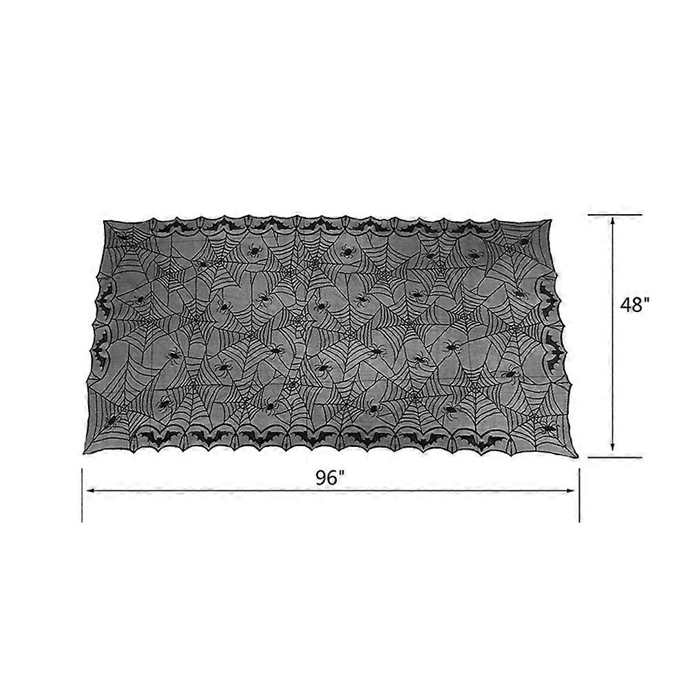 Halloween Tablecloth Bat Spider Web Black for Table Protection 2Pcs