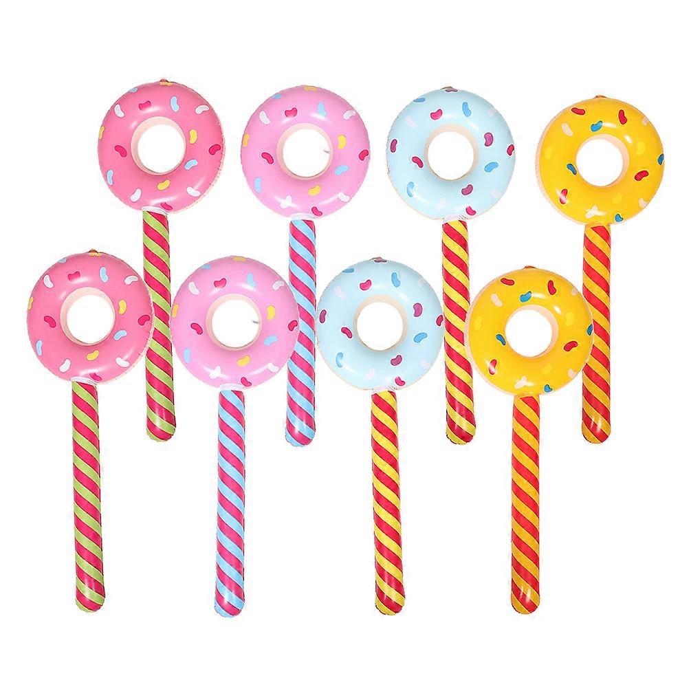 Candy Inflatable Donut Stick for Birthday Party Decorations 8Pcs