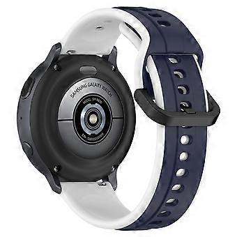 För Samsung Galaxy Watch3 41mm 45mm/Huawei Watch 3 mjukt silikon klockarmband 22mm tvåfärgat klockarmband