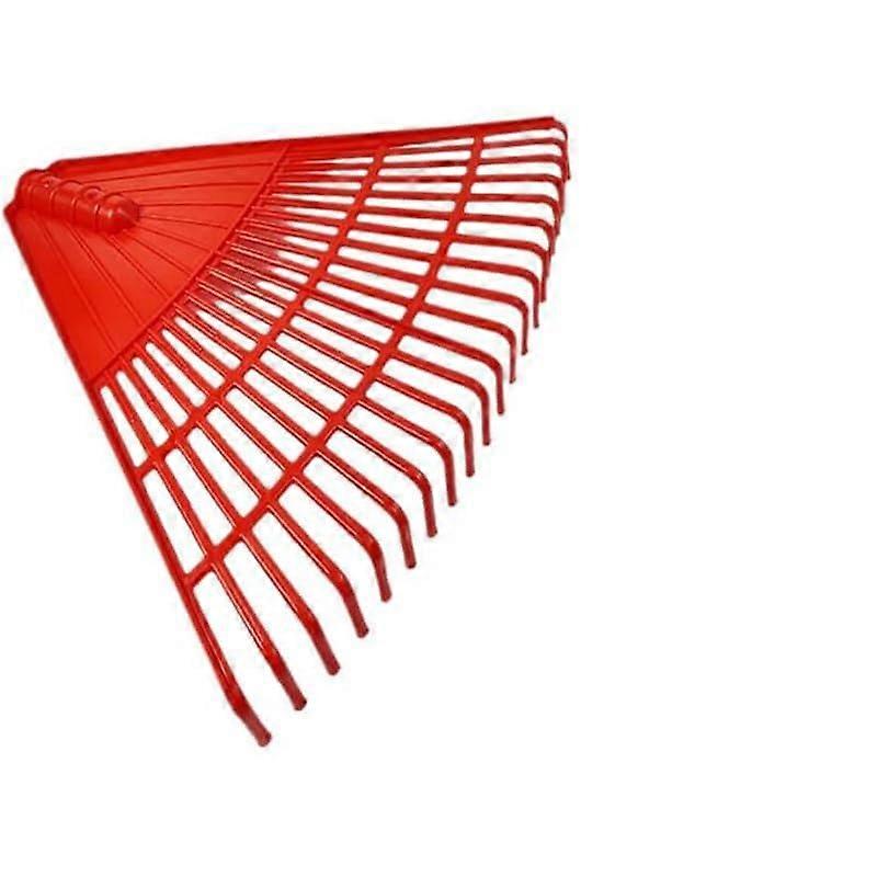 Garden Leaf Rake with Plastic Rake Head, Lightweight Yard Cleaning Tool for Leaves and Debris, Red