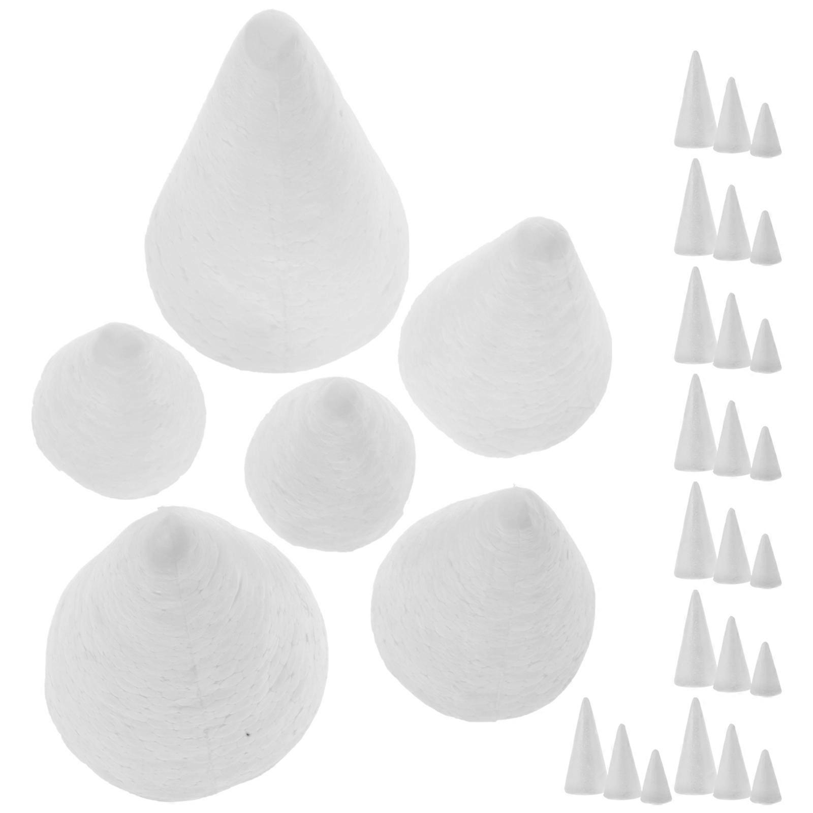 Expandable Polystyrene Cones Small Cone Craft Project Paintable Glueable Cuttable 30Pcs