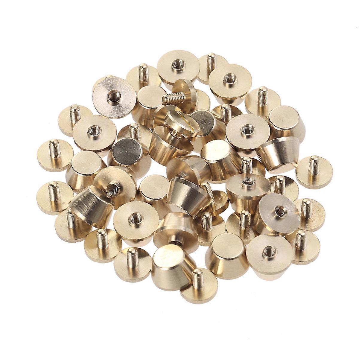 Golden Copper Studs with Screw Base for Bag Tower Head Fine Copper 25Pcs