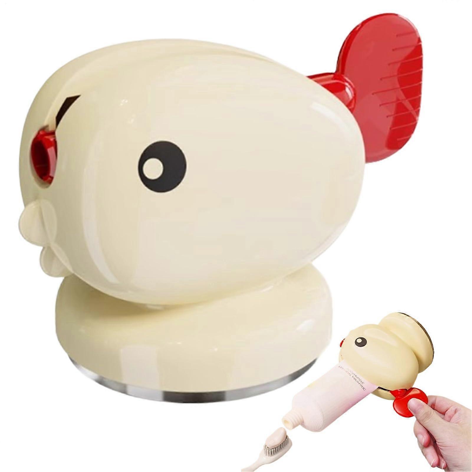 Toothpaste Squeezer with EffortSaving Handle, Wall Mounted Dispenser for Bathroom, Suction Cup Holder