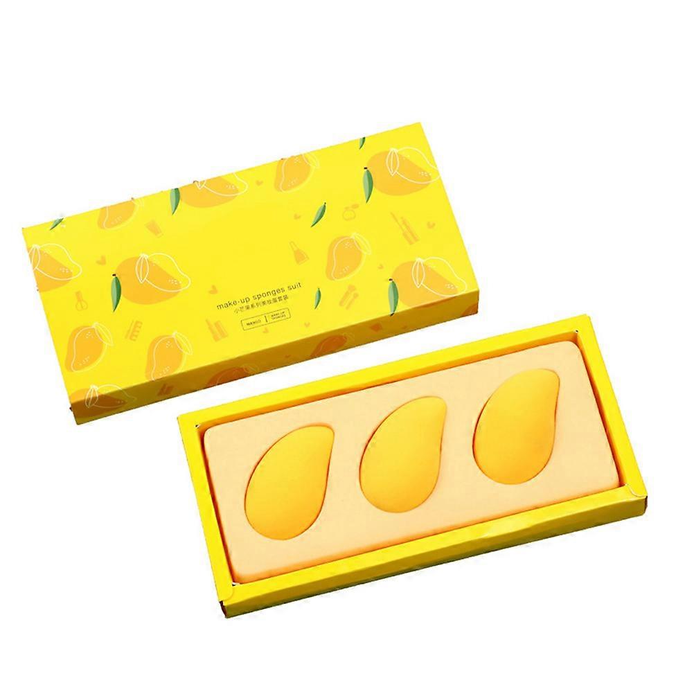 Cosmetic Sponge 3Pcs Mango Shaped Makeup Puff for Makeup Application