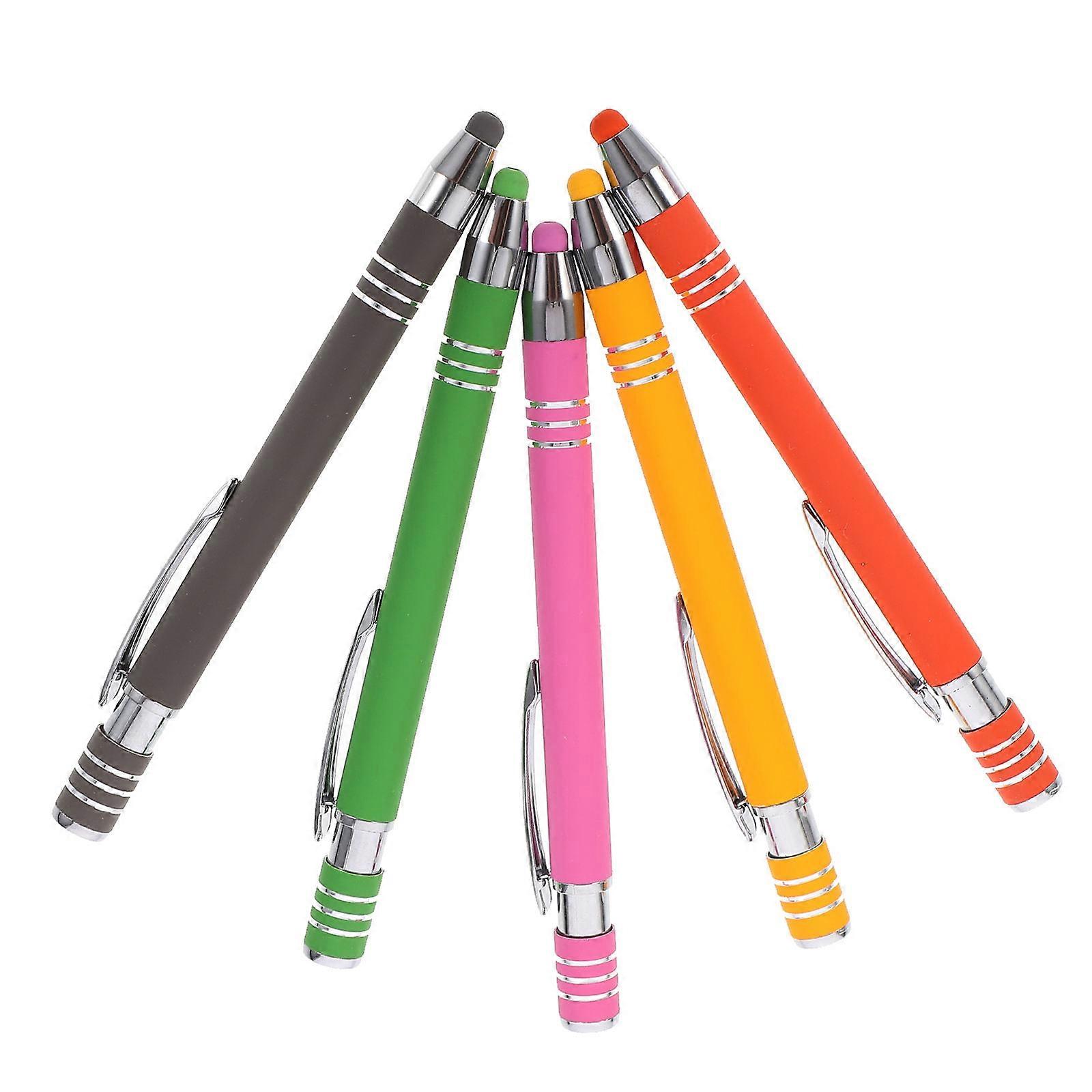 Metal Ballpoint Pens Stylus Pen for Note Taking 5Pcs Assorted