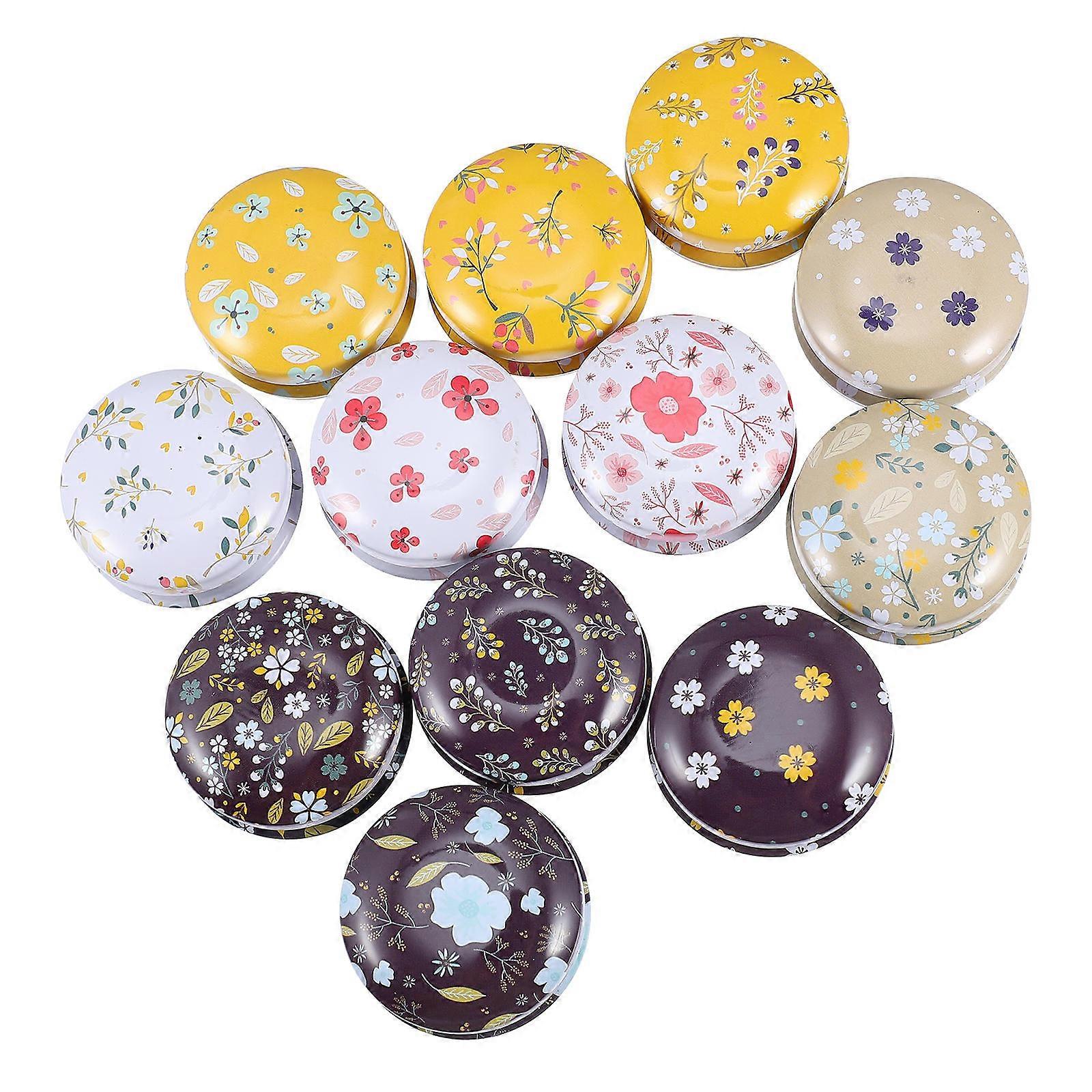 Small Cosmetics Container for Storage 12Pcs Round Tinplate Lipstick Box