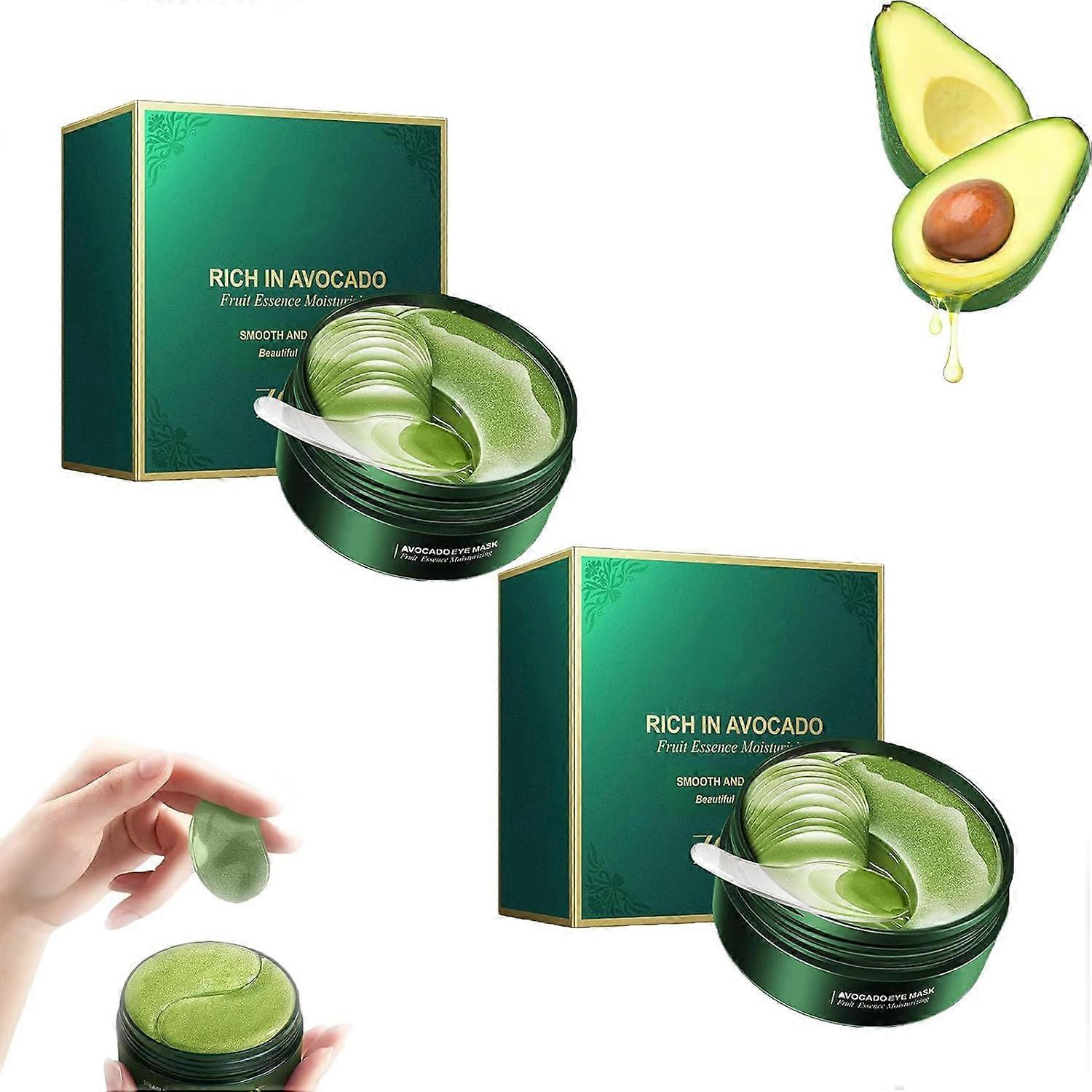 Under Eye Mask with Avocado for Deep Hydration, Reduce Dark Circles and Puffiness, 2PCS