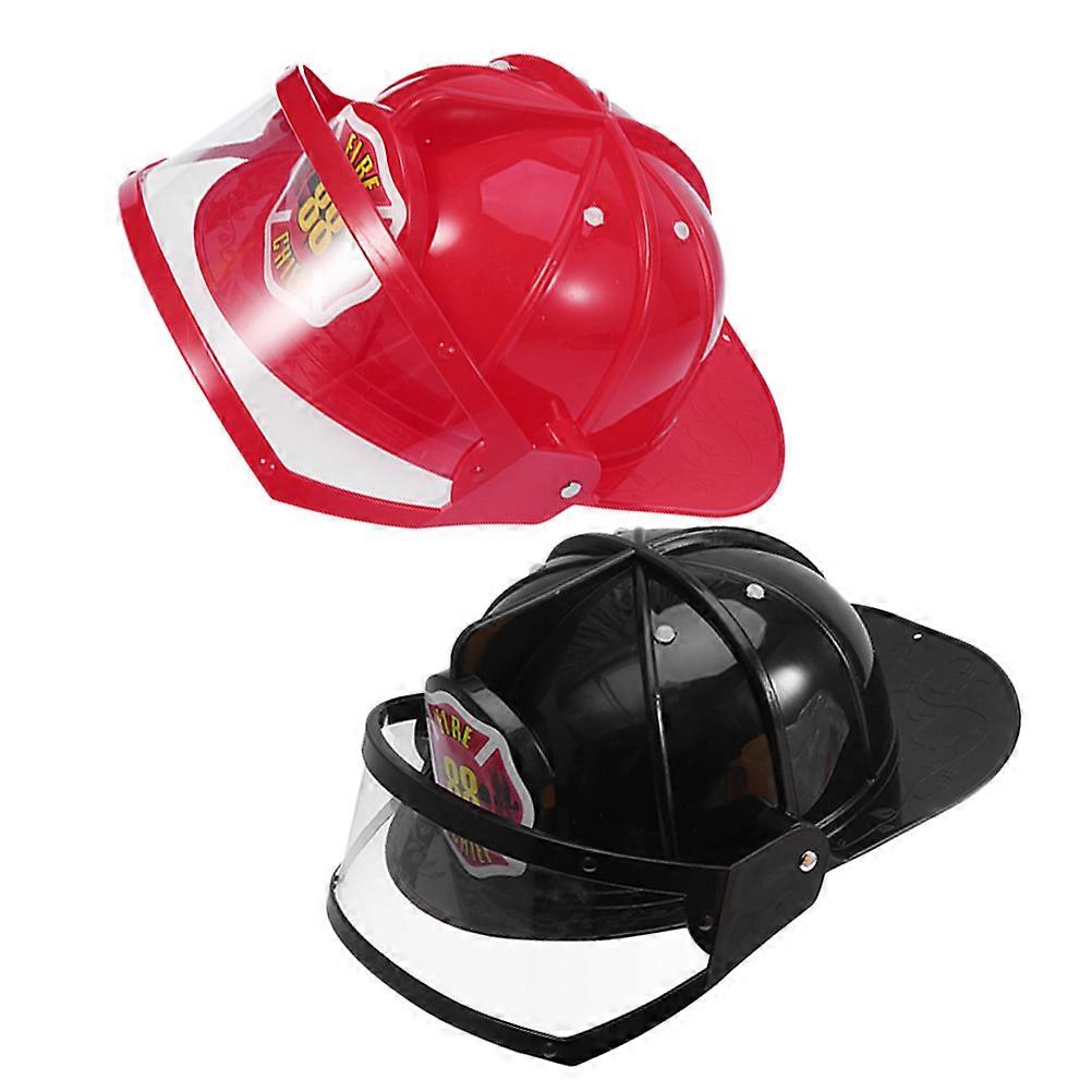 Kids Firefighter Fireman Costume Accessory Plastic Firefighter Hat 2Pcs