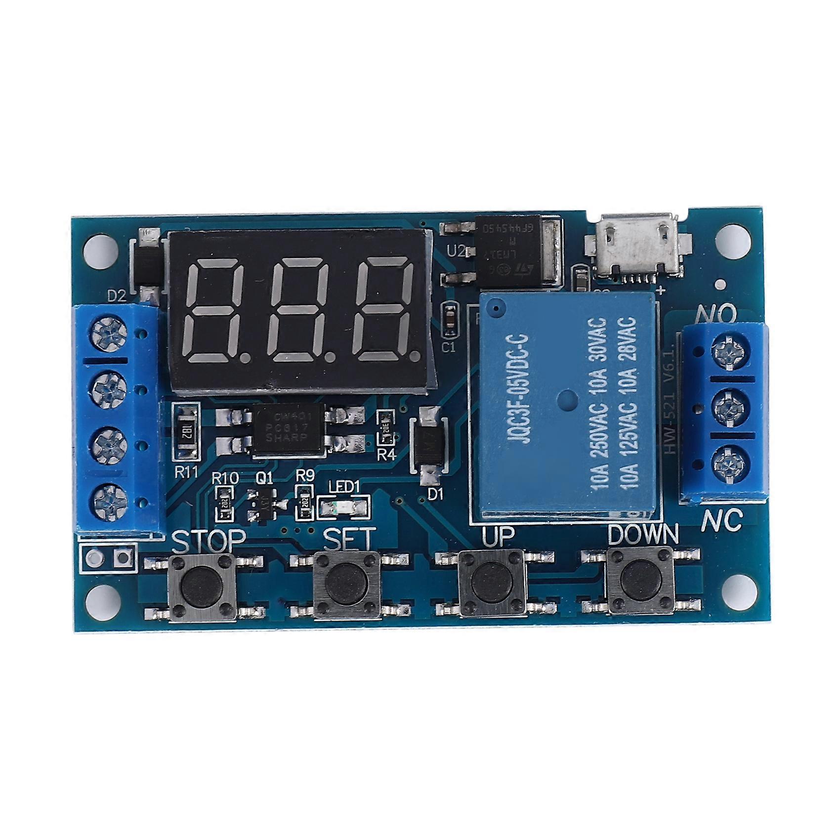 -521 Digital Time Delay Relay Trigger Cycle Timer Delay Switch Circuit Board Timing Control Module