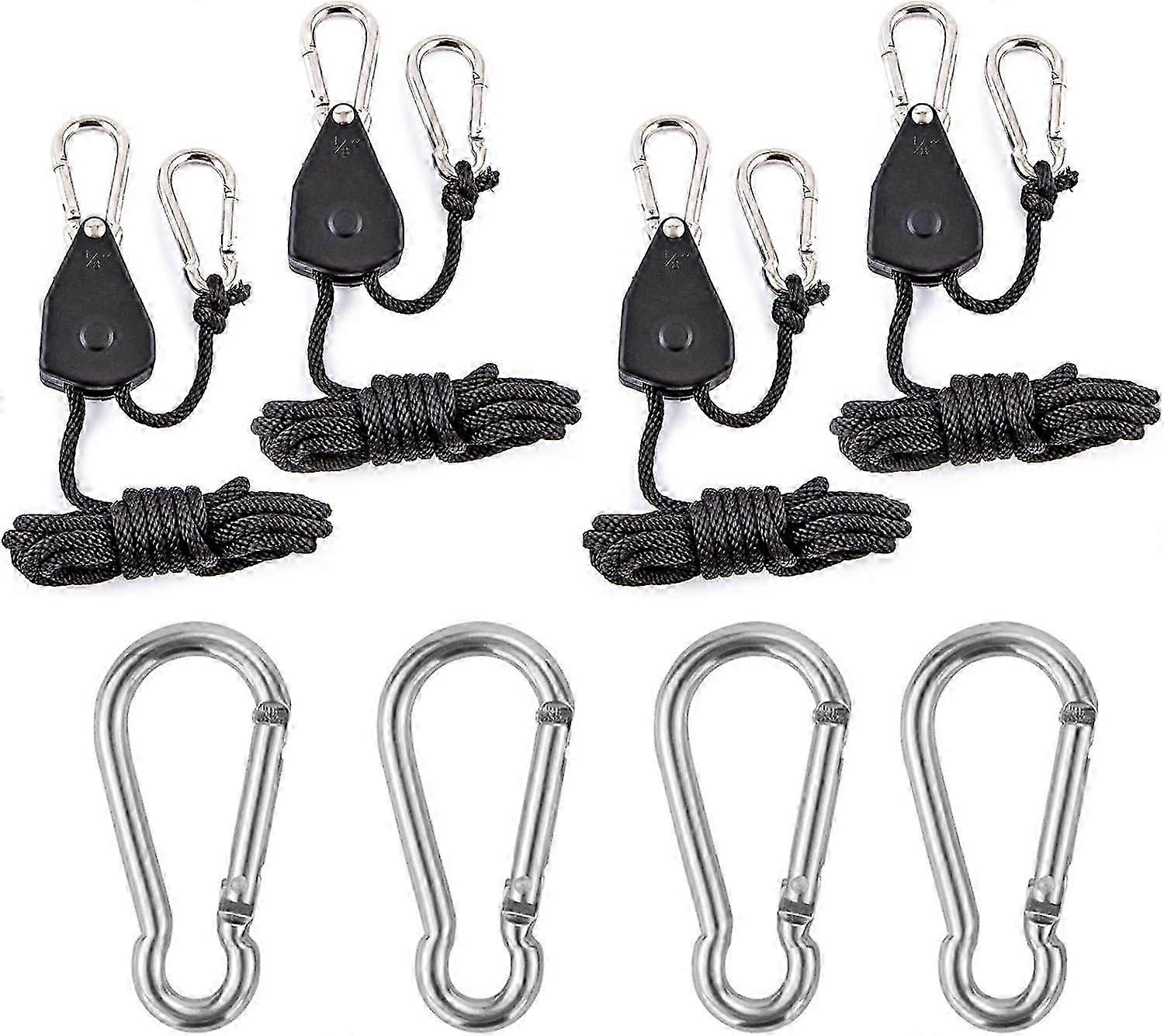 4-piece rope ratchet with hook foot, long adjustable rope pull