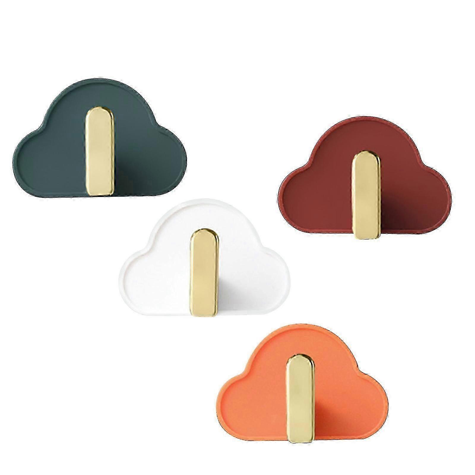 4Pcs Storage Hooks Flexible Self Adhesive for Clothes Keys Bags Multicolor