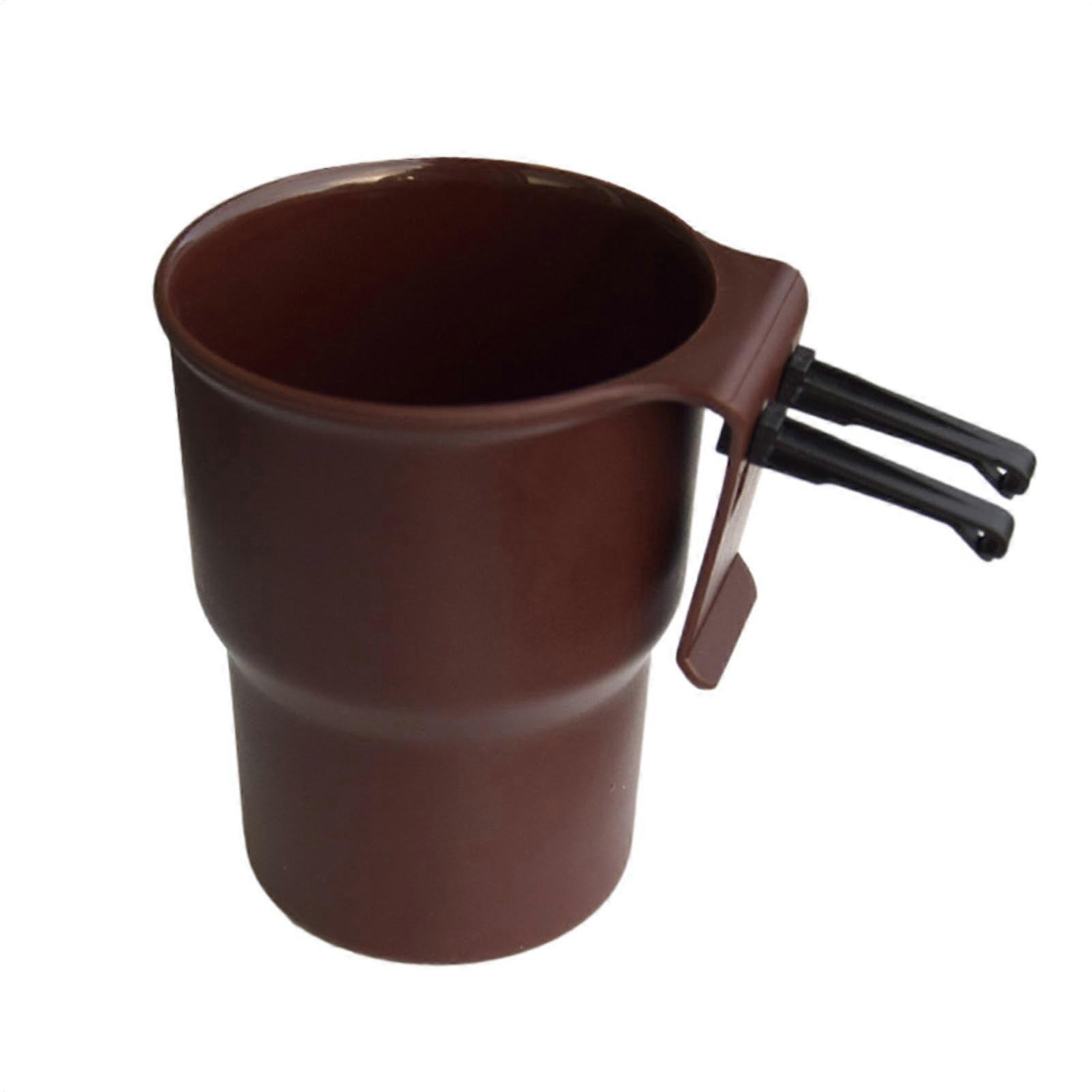 Universal Car Air Vent Cup Holder Organizer with Hook, NonSlip SpaceSaving Brown
