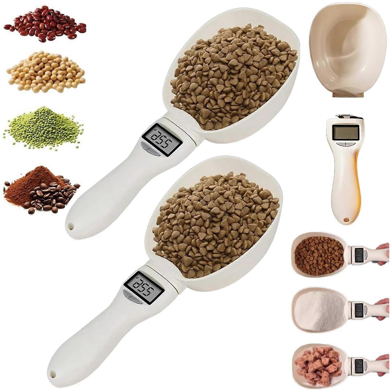 Digital Measuring Spoon Scale with LCD Display,  Precision Scoop for Cooking Baking Pet Food, 2pcs