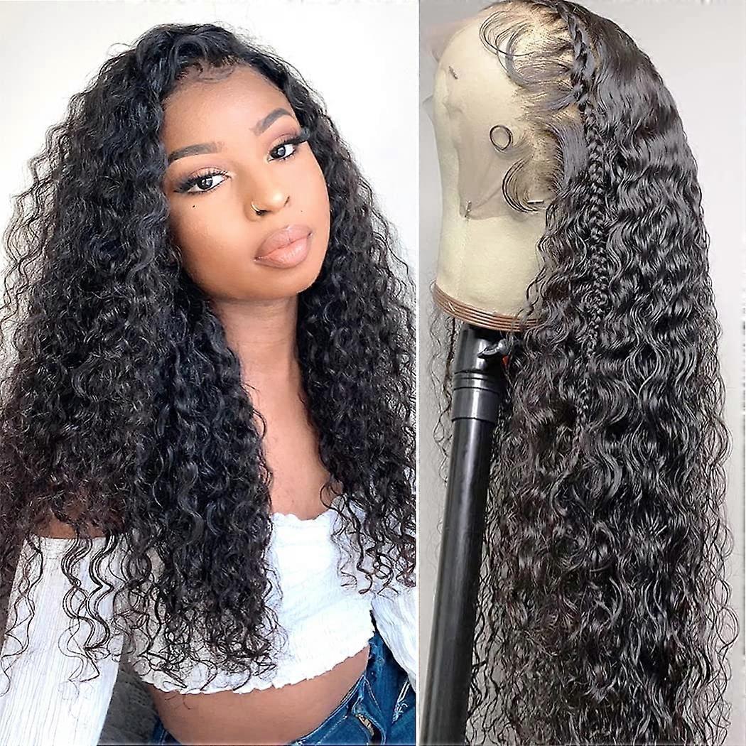 Peruca frontal de renda ondulada 13x4 HD, cabelo humano pré-desbastado, 20 polegadas, densidade 180.