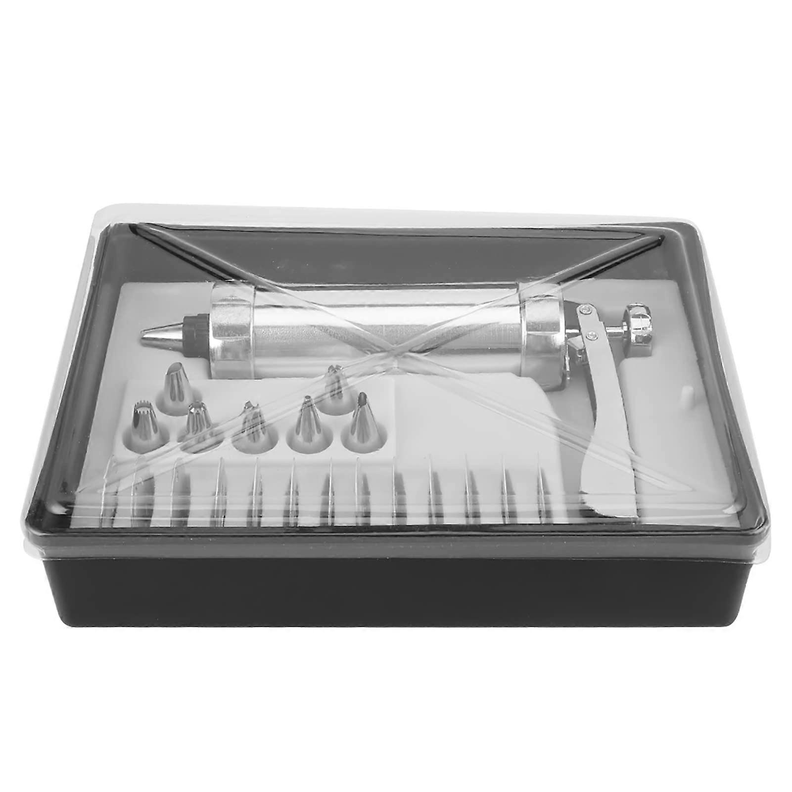 Cookie Press Gun Kit Aluminum Alloy Biscuit Maker with Adjustable Sizes for Baking and Decorating