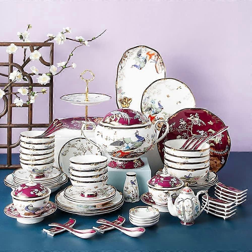 11Piece HandPainted Dinnerware Set with Vibrant Ceramic Plates and Bowls for Everyday Use