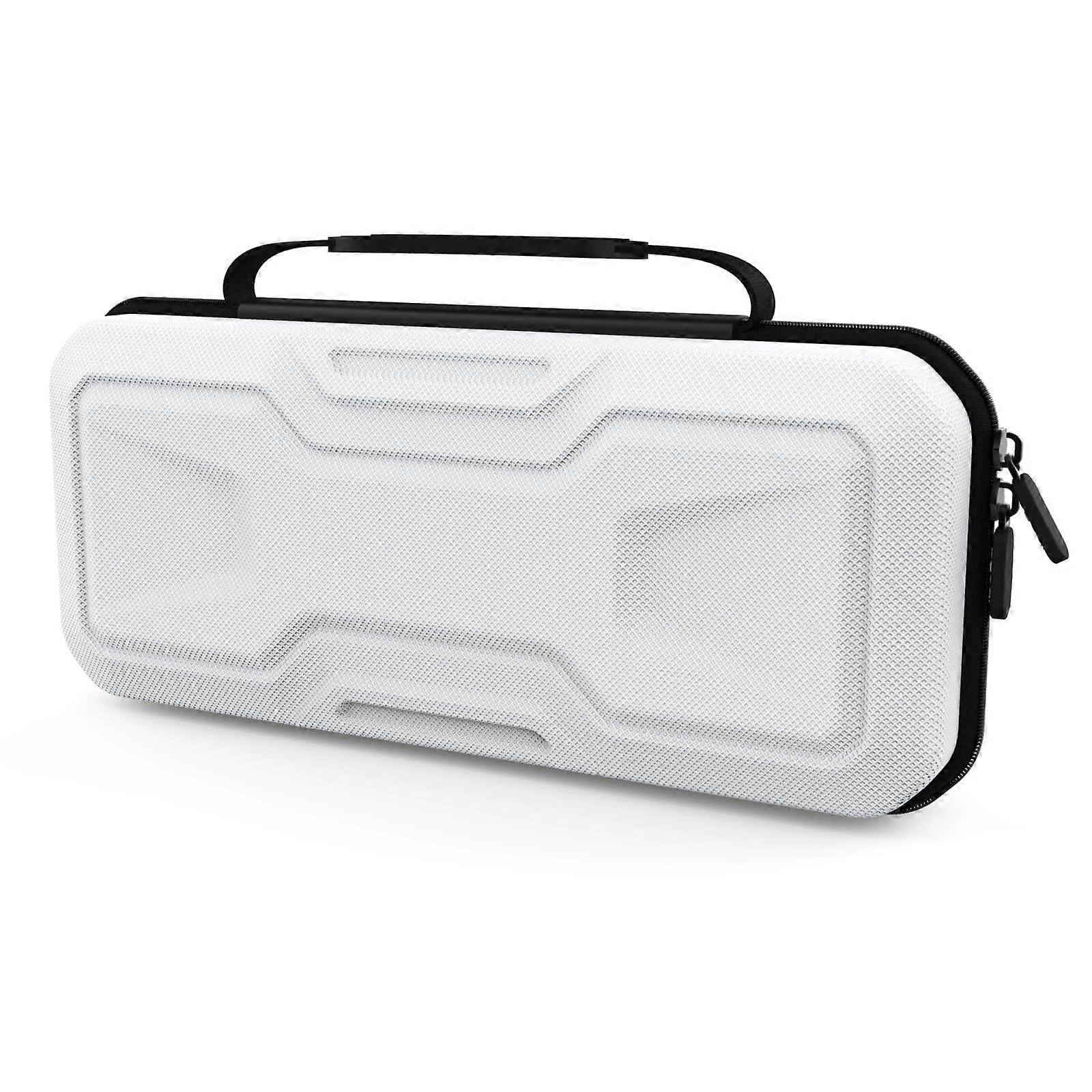 Handheld Console Carrying Case Shockproof Travel Protection Lightweight Hard Shell White