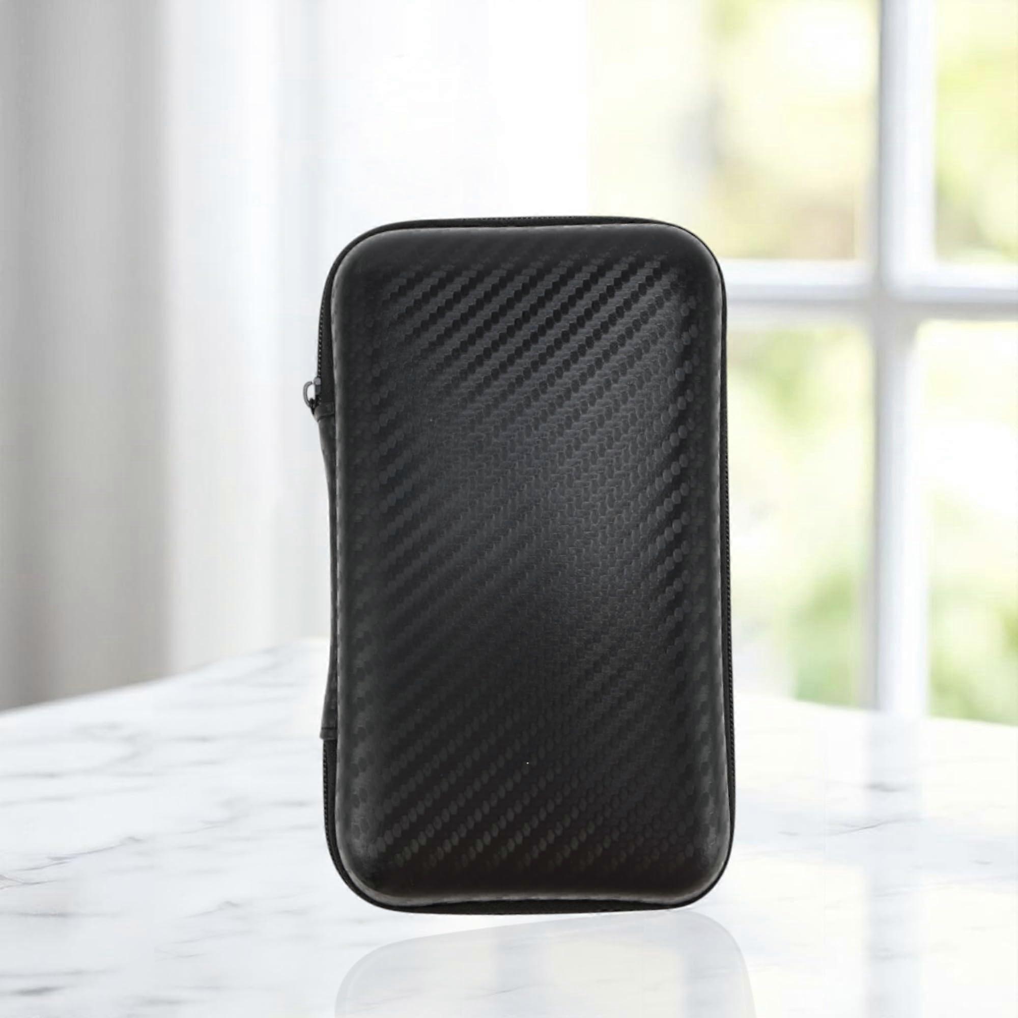 Electronics Organizer Case with Shockproof EVA Shell, Carbon Fiber Pattern Travel Storage Bag