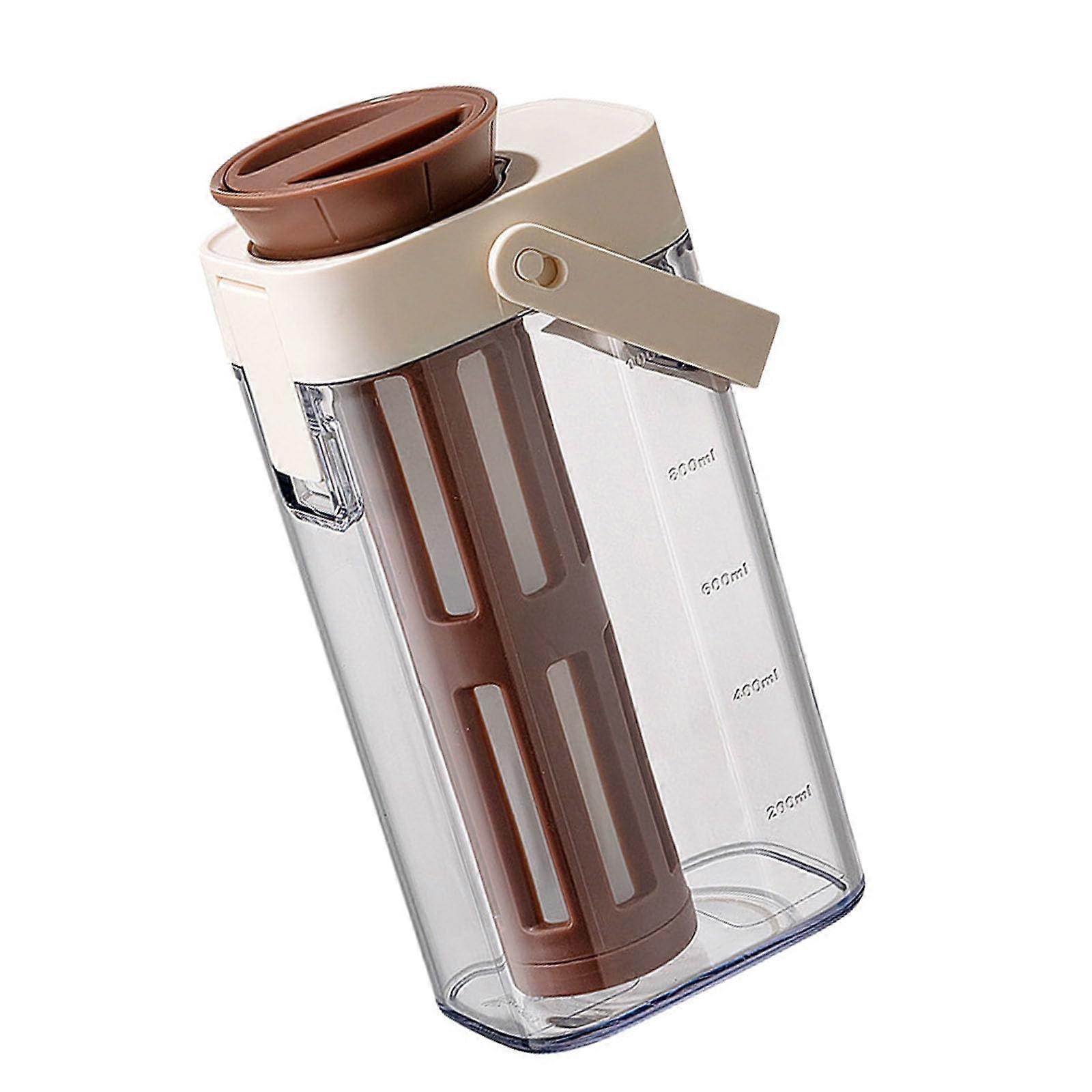 Cold Brew Coffee Maker 1 Liter with BuiltIn Filter and Handle, LeakProof Pitcher for Fridge Storage