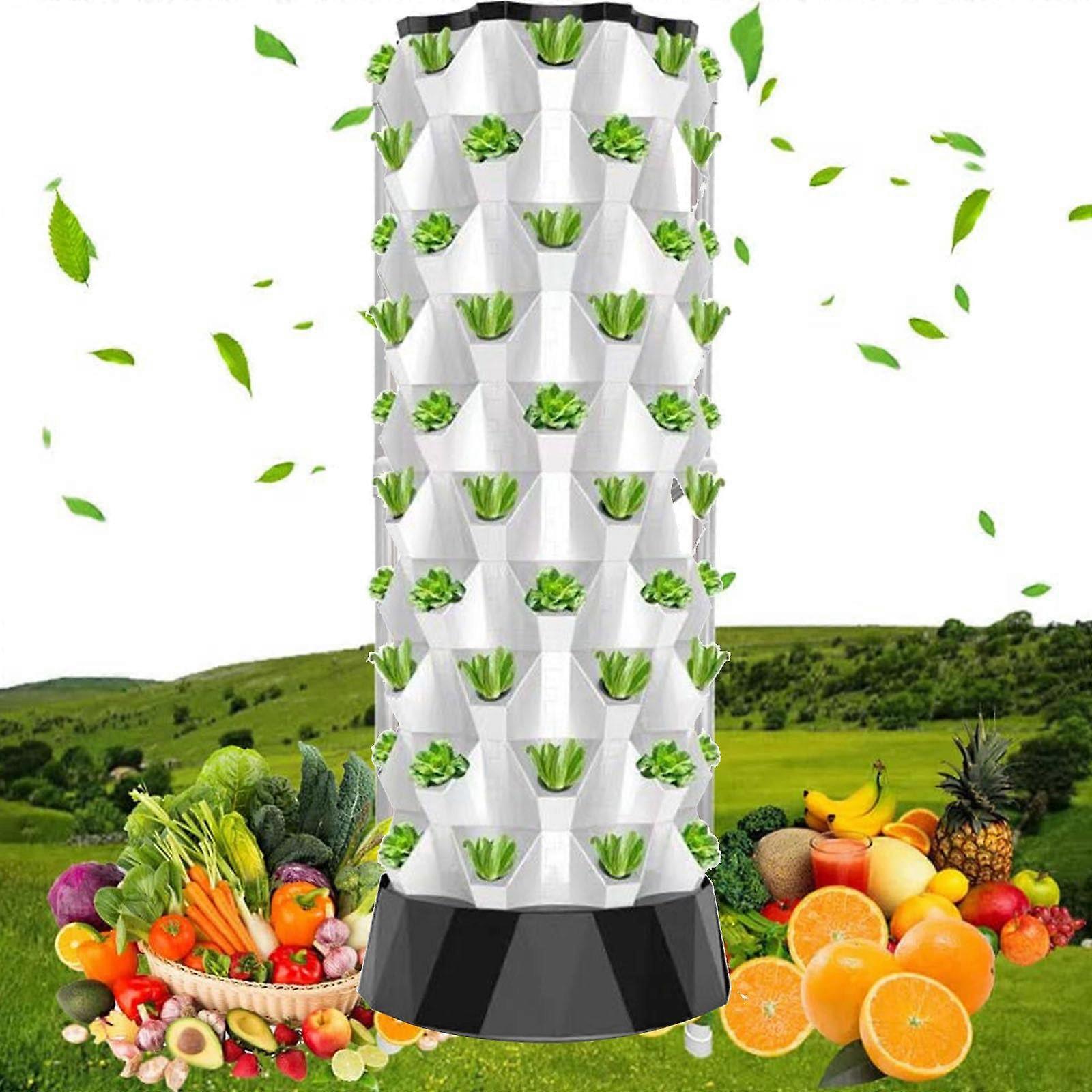 Hydroponic Tower Garden Kit 48/64/80 Plants Indoor Vertical System with Automatic Water Circulation