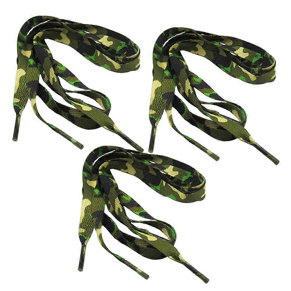 3Pairs Chic Polyester Shoelace Printing Disruptive Pattern Shoelace (Camouflage)