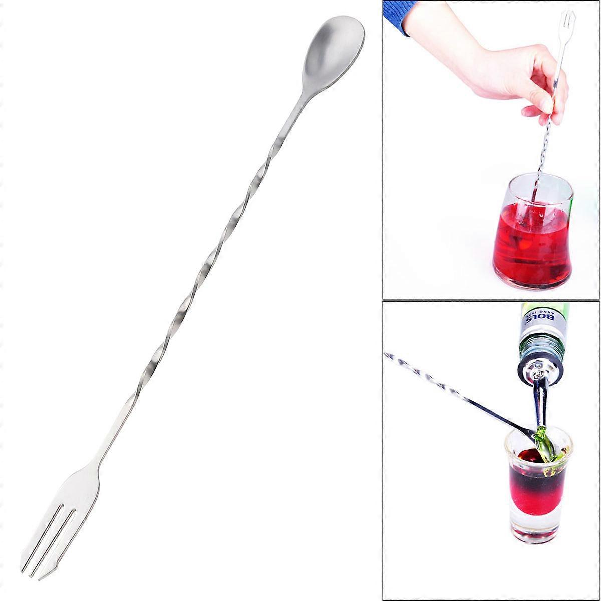 Bartending Stir Stick Cocktail Mixing Fork Twisted Design For Entertaining 32Cm 1Pack