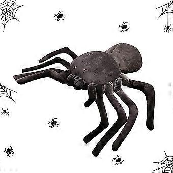 Spider Plush Toy, Realistic Giant Black Stuffed Spider Pillow for Halloween Decor and Gifts