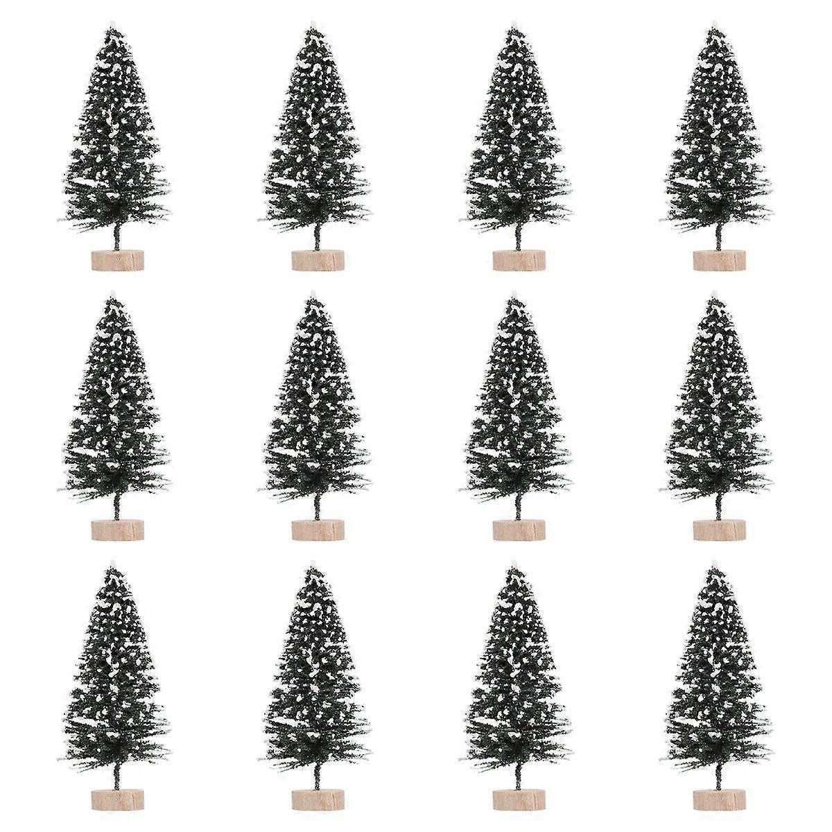 Artificial Mini Christmas Tree Decor for 12Pcs Base Display