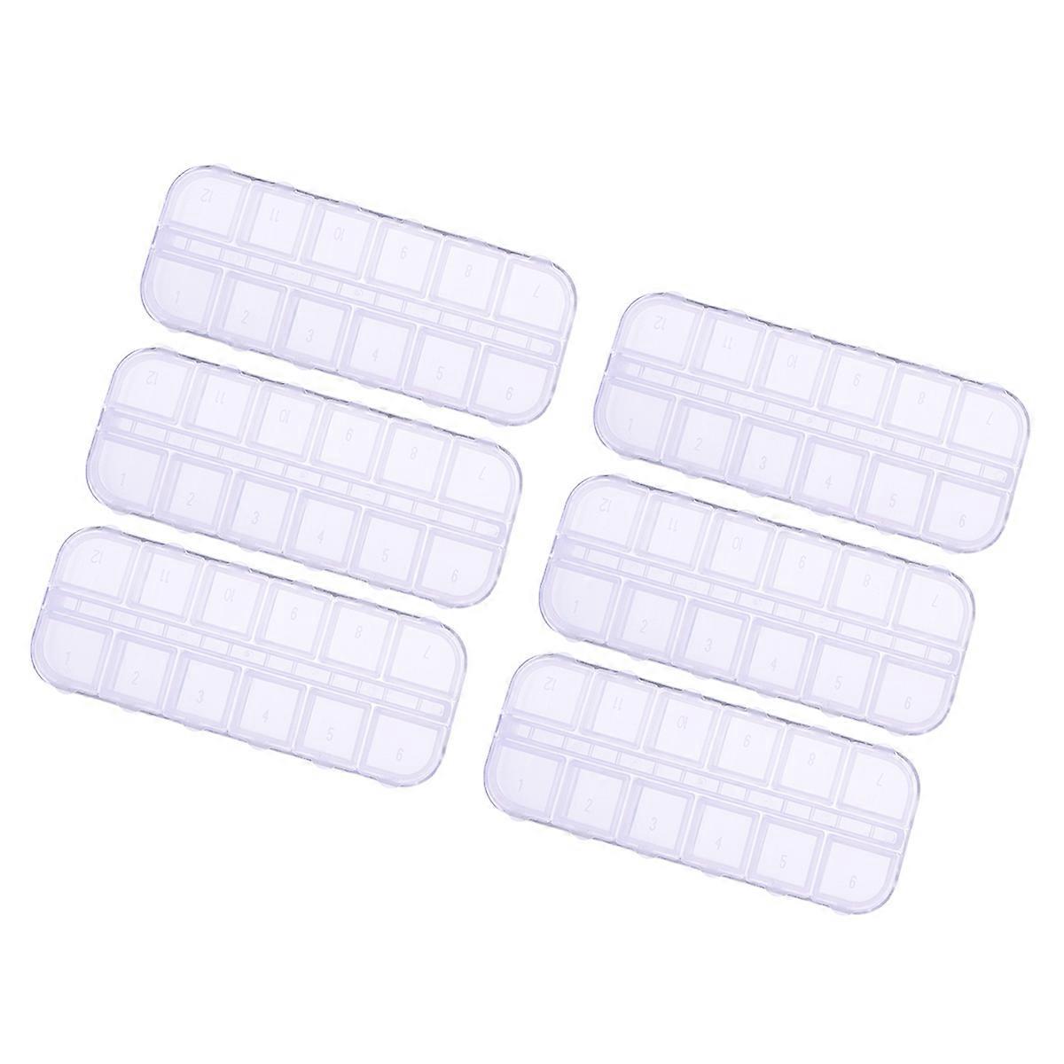 Plastic Storage Box 12 Grids Organizer Holder for Storing 6Pcs Kit
