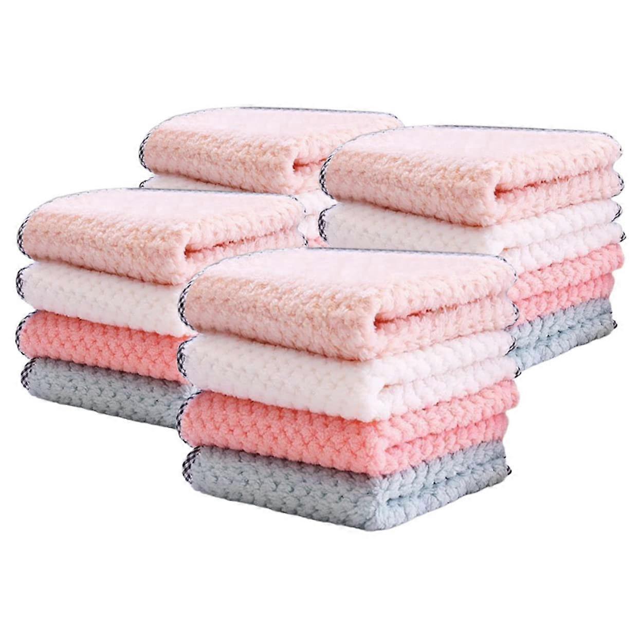 Microfiber Dish Towels Set 16 Pack  Soft Absorbent Kitchen Cleaning Cloths for Fast Drying
