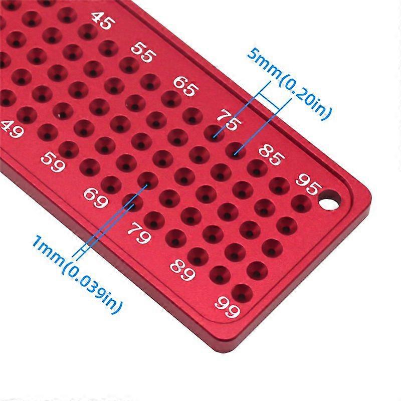 Woodworking Scribe 100mm T-Type Ruler Hole Scribing Ruler