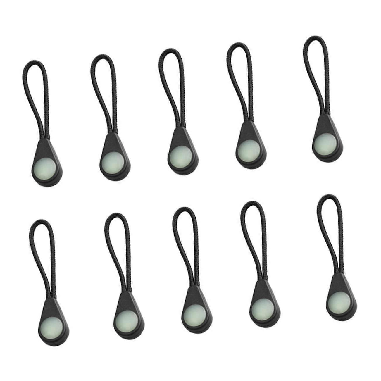 10pcs Glowing Zipper Pulls for Backpacks, Luminous Pull Extensions Glow in Low Light, Easy Grip