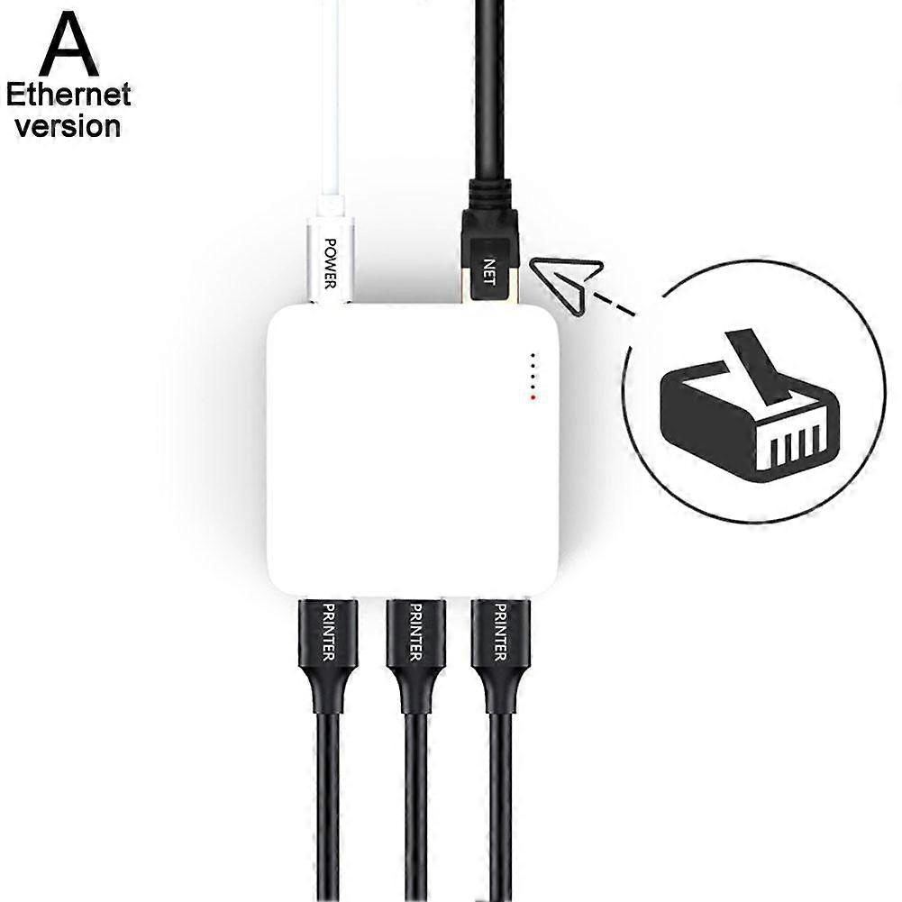Printserver Kablet 3-ports USB-printerdeler til mobiltelefon, computer