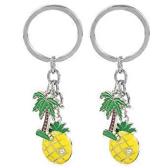 2pcs Pineapple Keychain Backpack Keychain Purse Charm Hawaiian Party Favors