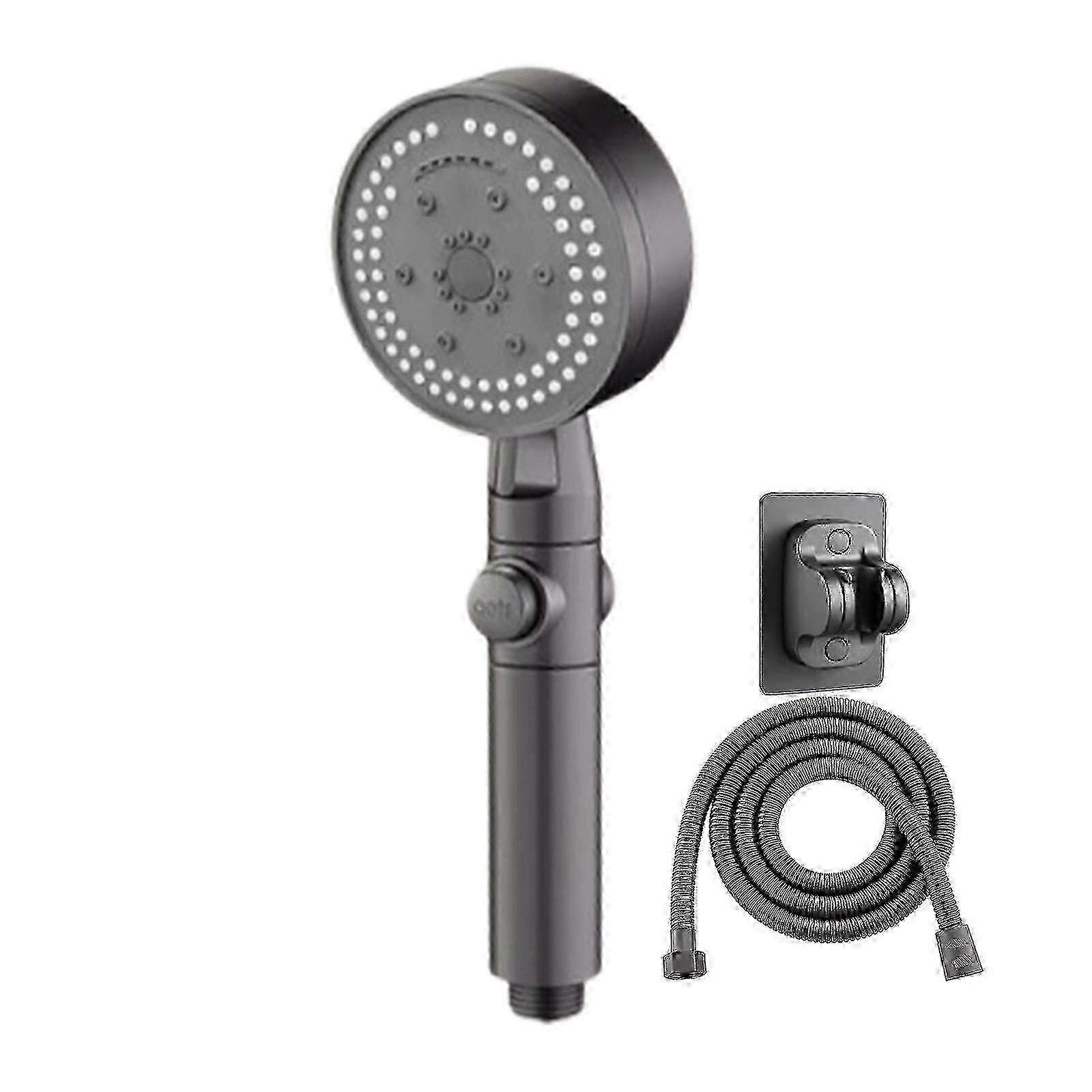 High Pressure Handheld Showerhead with 8 Spray Modes for Elderly - Includes Water Pipe Base