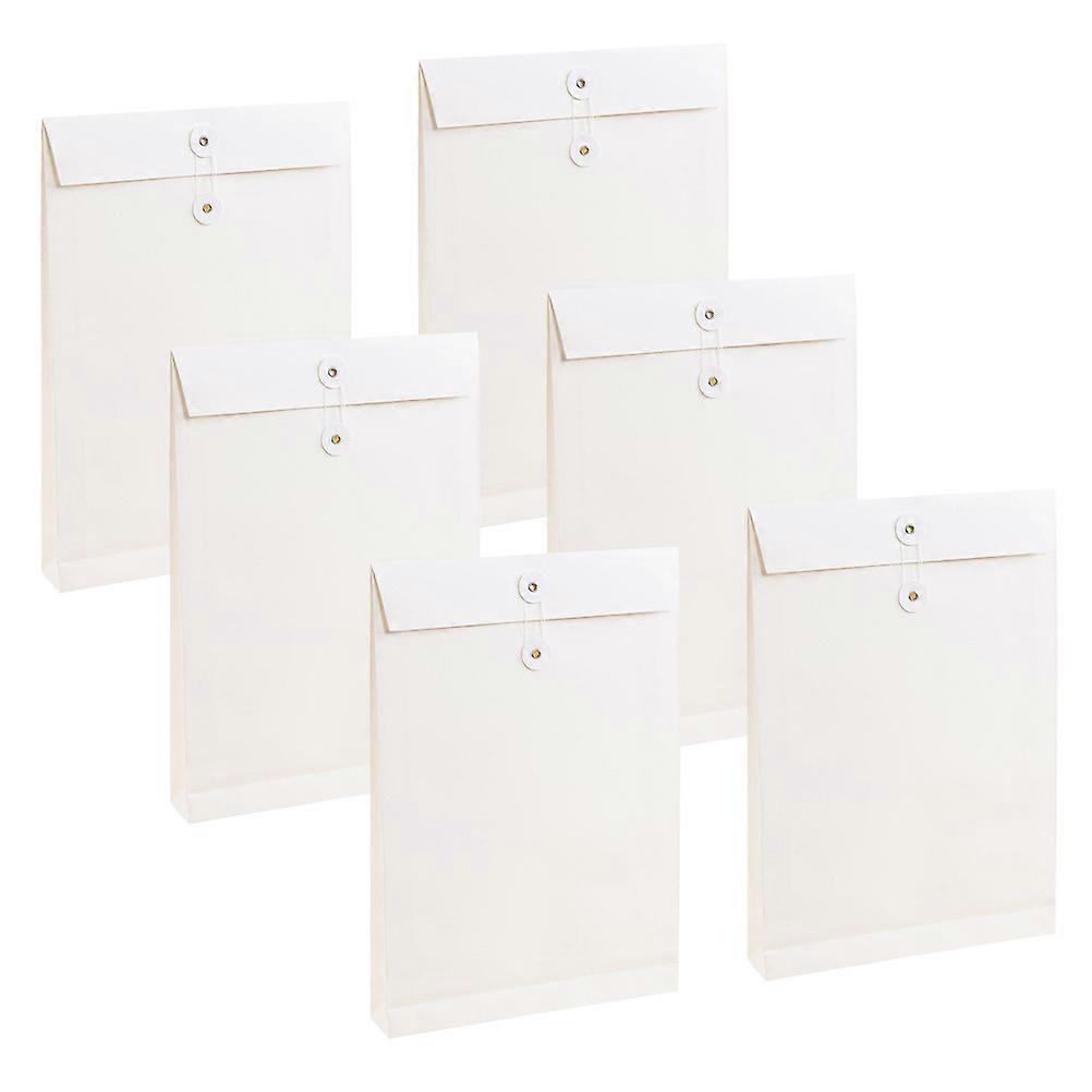 Set di 6 borse portadocumenti bianche formato A4 per documenti.