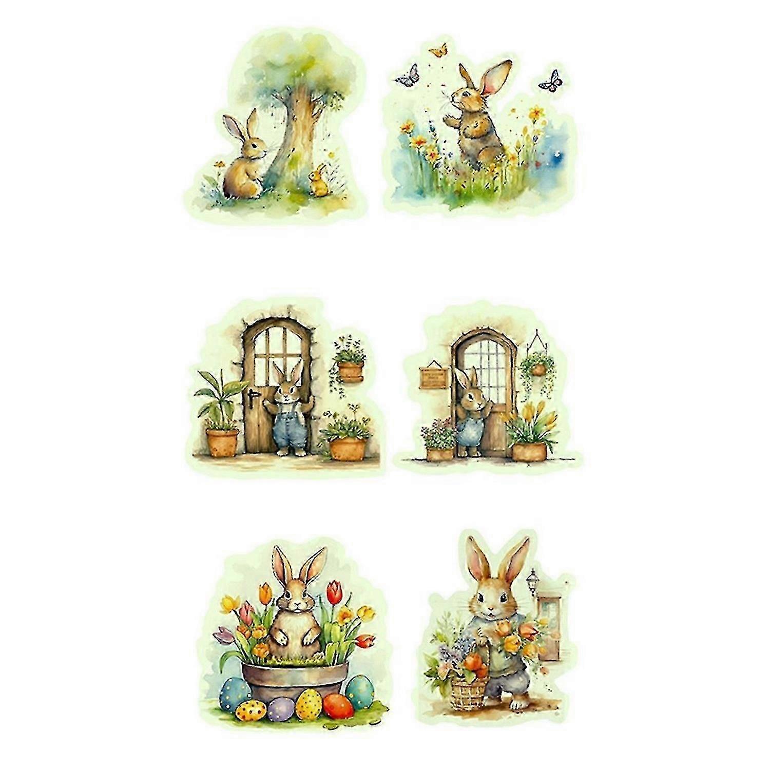 6PCS Cute Luminous Wall Decals,B
