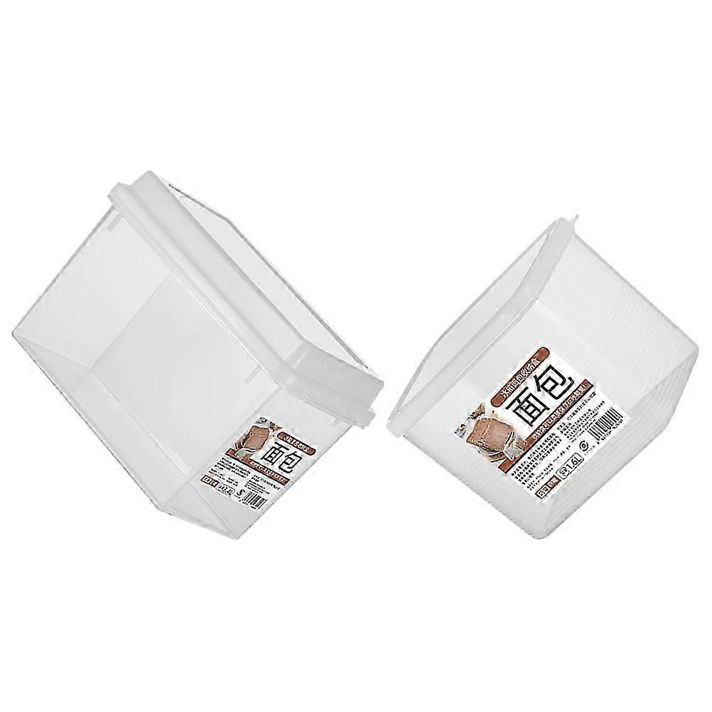 2Pcs Bread Storage Box for Kitchen Countertop Airtight Plastic Bread Keeper