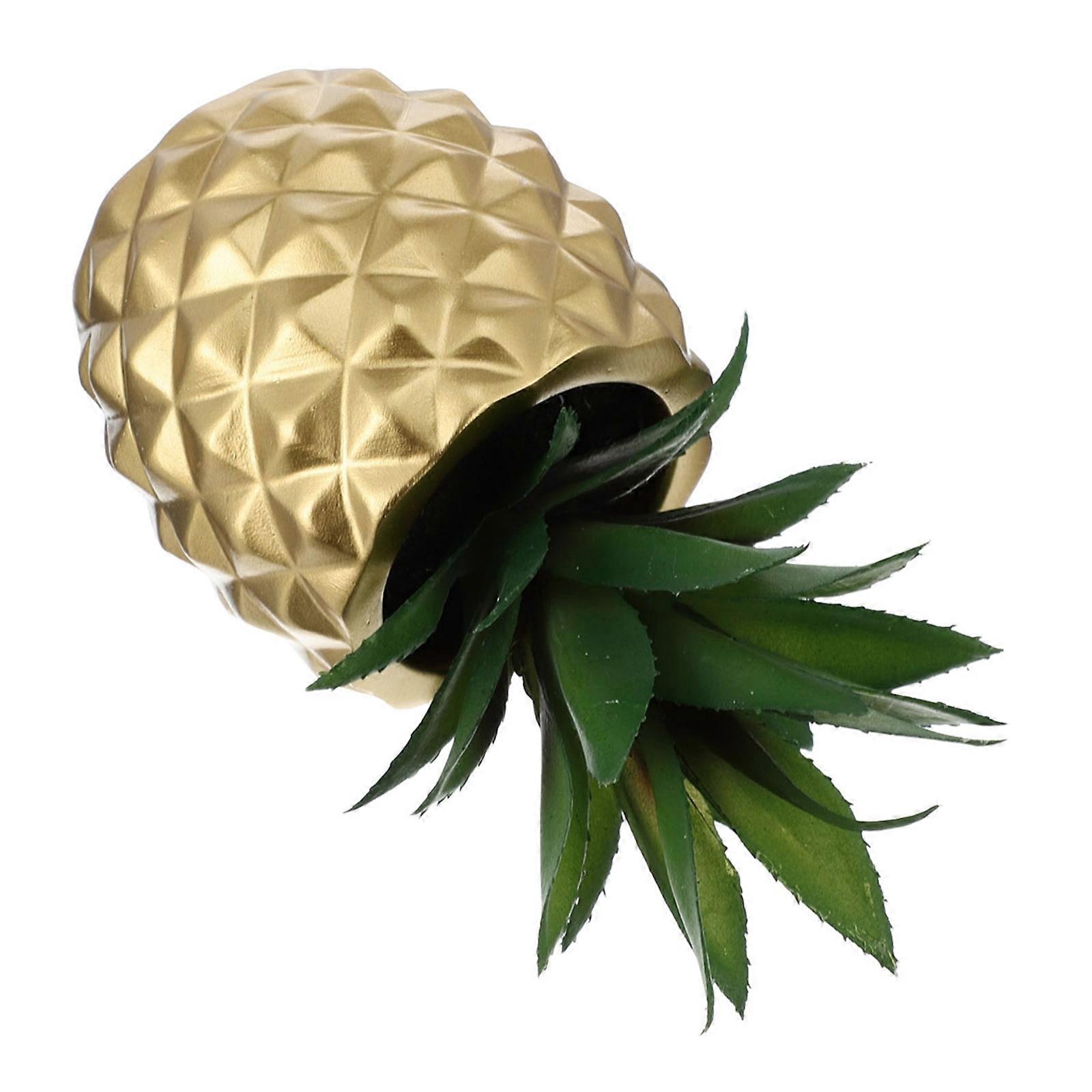 Simulation Pineapple Decor Resin Chic Ornament for Tabletop 2Pcs