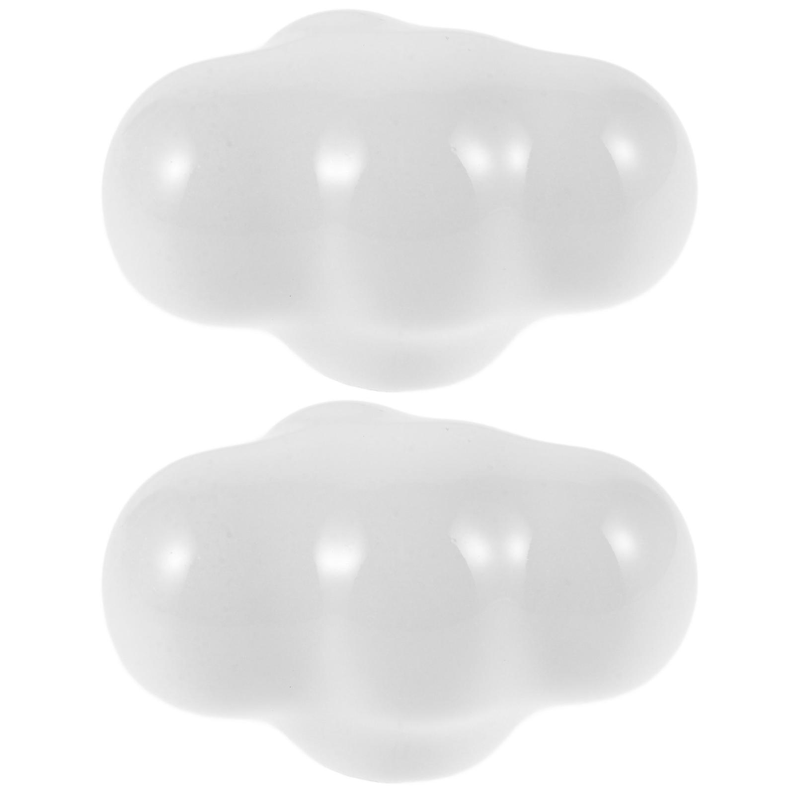 Cloud Shaped Handle Creative Ceramic Drawer Knobs for Home Use 2Pcs White