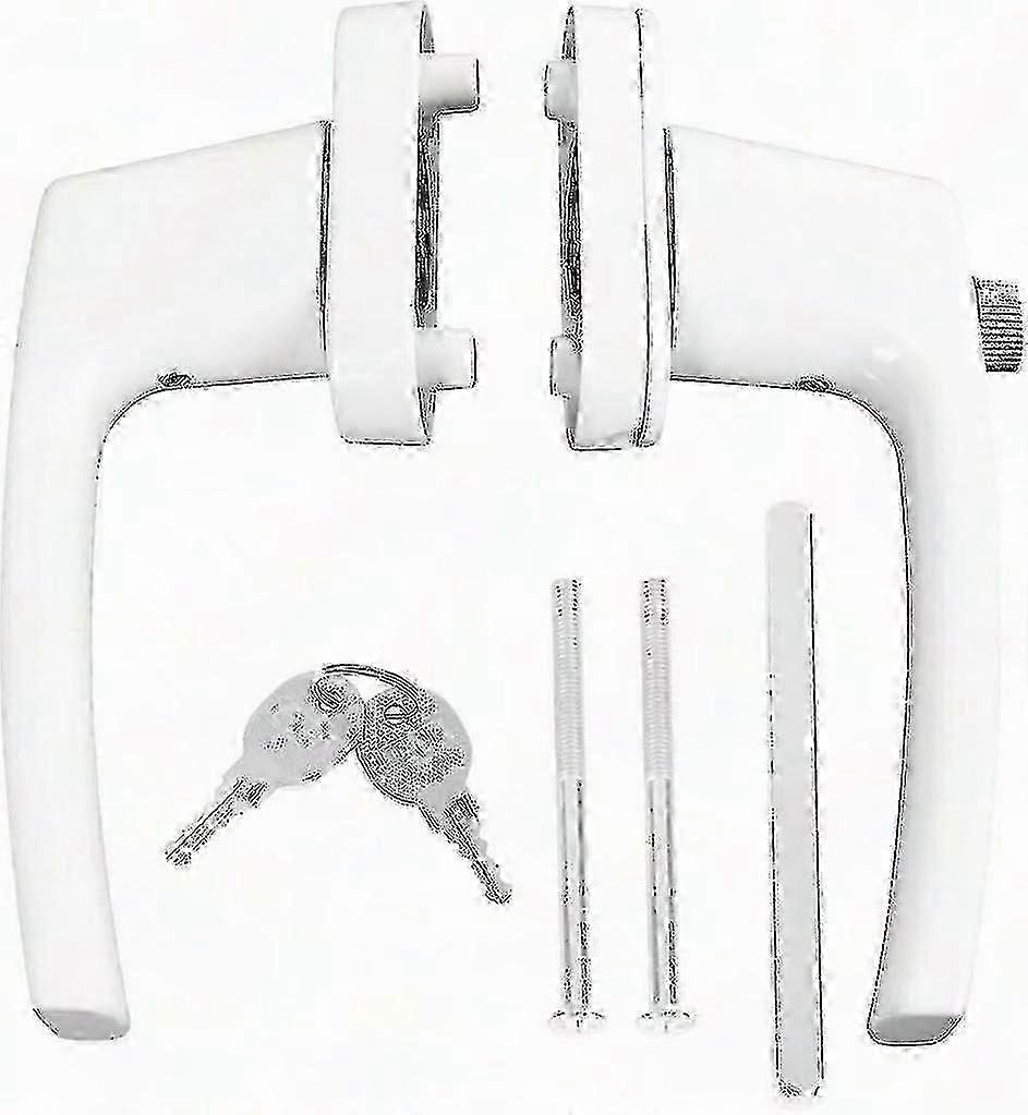Double-Ended Solid Thick Lever Handle with Keys compatible withDoors and Windows, White, CE Certified